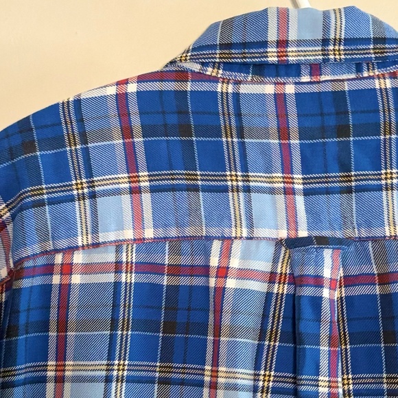 Vintage Chaps Blue & Red Plaid Lightweight Flannel Button Down Shirt - Picture 12 of 15